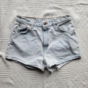Levi's Vintage Orange Tab 90's 512-912 Slim Fit Cut Off Denim Shorts- Light Wash